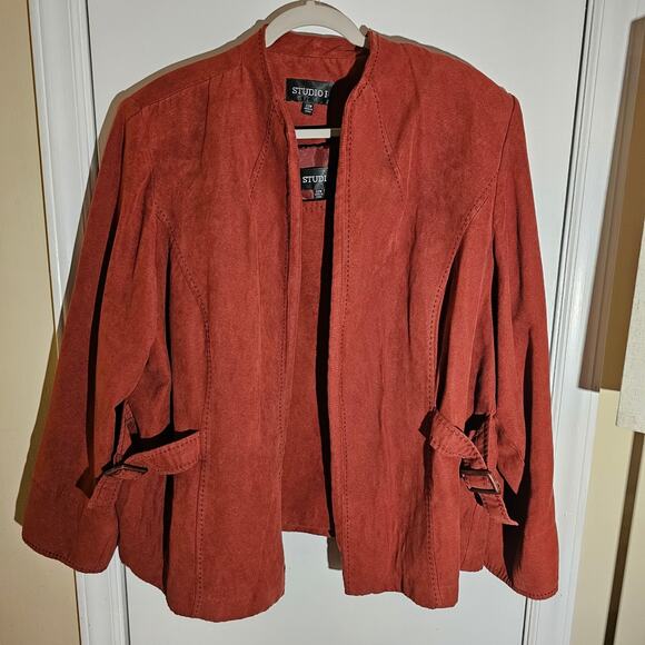 Two Piece Set Tank & Jacket in Rust Terracotta Plus Sz 22W Indie Festival Soft - Picture 2 of 11